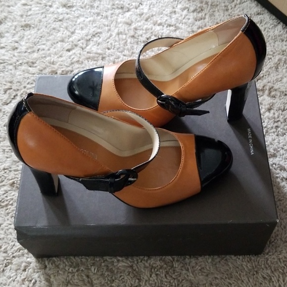 Enzo Angiolini Shoes - ENZO ANGIOLINI Tan/black leather  size 5.5